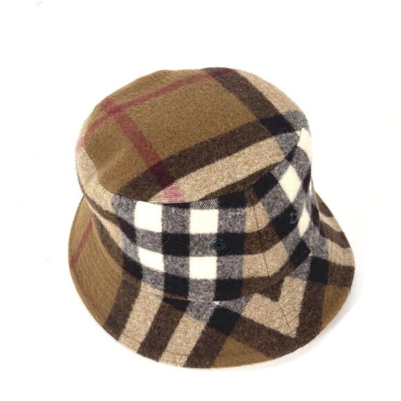 BURBERRY 8048929 check hat hat bucket hat bob hat hat cotton Beige/Brown main image 15